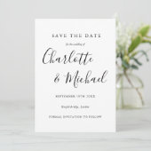 Modern Signature Wedding Save the Date Kaart (Staand voorkant)