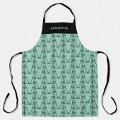 Modern silhouet kokospalmen patroon schort (Voorkant)