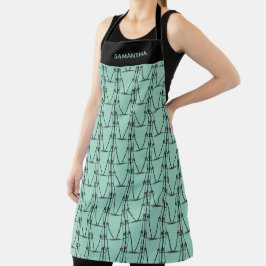 Modern silhouet kokospalmen patroon schort