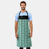 Modern silhouet kokospalmen patroon schort (Gedragen)