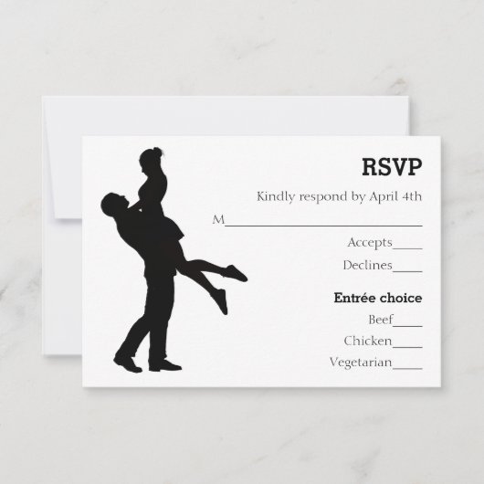Modern Silhouet Koppel - RSVP Kaart (Voorkant)