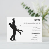 Modern Silhouet Koppel - RSVP Kaart (Staand voorkant)