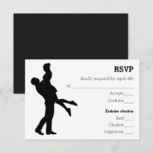 Modern Silhouet Koppel - RSVP Kaart (Voorkant / Achterkant)