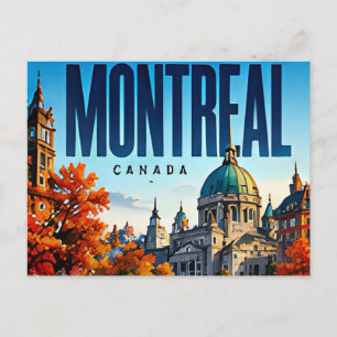 🍁 Modern Silhouet van Montreal Stedelijke Stijl � Briefkaart