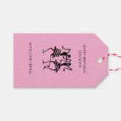 Modern Silhouette Celebration Dance Pink Cadeaulabel (Voorkant (Horizontaal))