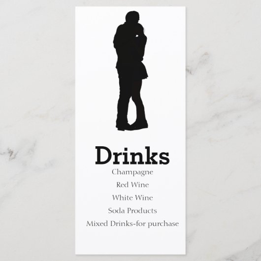 Modern Silhouette Couple - Menu Ontvangst (Achterkant)
