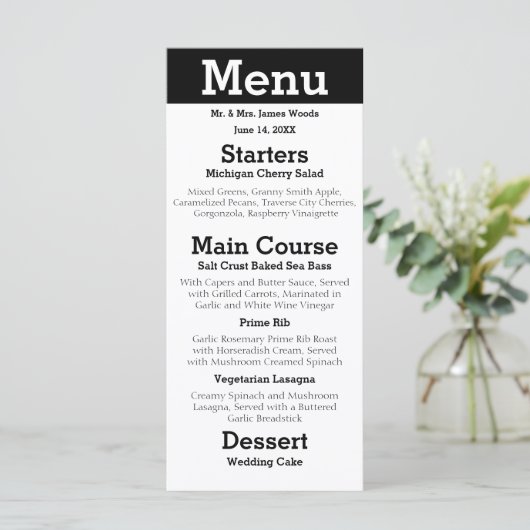 Modern Silhouette Couple - Menu Ontvangst (Staand voorkant)