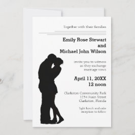 Modern Silhouette Couple - Wedding Invitation Kaart