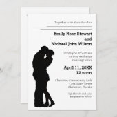 Modern Silhouette Couple - Wedding Invitation Kaart (Voorkant / Achterkant)