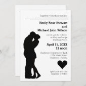 Modern Silhouette Couple - Wedding Invitation Kaart (Voorkant / Achterkant)