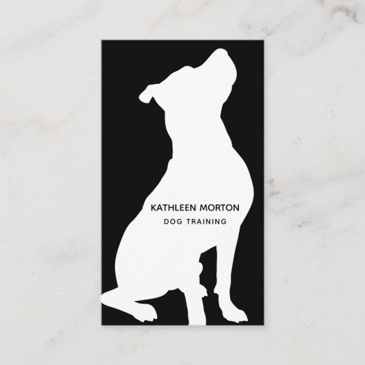 Modern Silhouette Dog Trainer Visitekaartje (Voorkant)