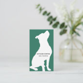 Modern Silhouette Dog Trainer Visitekaartje (Staand voorkant)