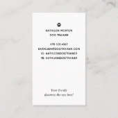 Modern Silhouette Dog Trainer Visitekaartje (Achterkant)