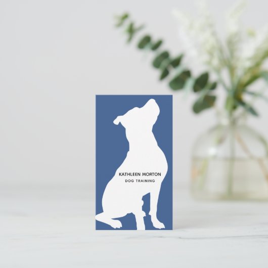 Modern Silhouette Dog Trainer Visitekaartje (Staand voorkant)