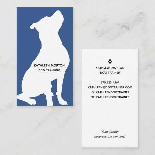 Modern Silhouette Dog Trainer Visitekaartje (Voorkant / Achterkant)
