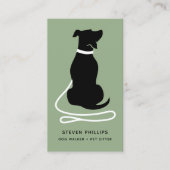 Modern Silhouette Dog Walker Dog Sitter Visitekaartje (Voorkant)