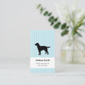 Modern Silhouette Dog Walking Dog Sitting Business Visitekaartje (Staand voorkant)