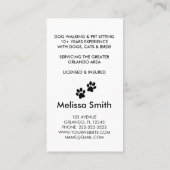 Modern Silhouette Dog Walking Dog Sitting Business Visitekaartje (Achterkant)