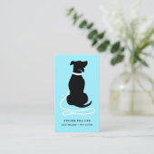 Modern Silhouette Dog Walking Dog Sitting Visitekaartje (Staand voorkant)