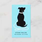 Modern Silhouette Dog Walking Dog Sitting Visitekaartje (Voorkant)