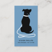 Modern Silhouette Dog Walking Dog Sitting Visitekaartje (Voorkant)