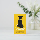 Modern Silhouette Dog Walking Dog Sitting Visitekaartje (Staand voorkant)