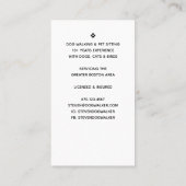 Modern Silhouette Dog Walking Dog Sitting Visitekaartje (Achterkant)