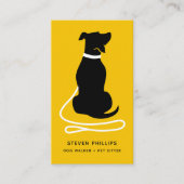 Modern Silhouette Dog Walking Dog Sitting Visitekaartje (Voorkant)