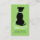 Modern Silhouette Dog Walking Dog Sitting Visitekaartje (Voorkant)
