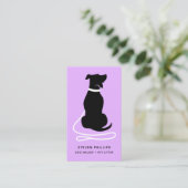 Modern Silhouette Dog Walking Dog Sitting Visitekaartje (Staand voorkant)