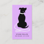 Modern Silhouette Dog Walking Dog Sitting Visitekaartje (Voorkant)