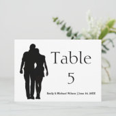 Modern Silhouette Koppel - Tafelnummer 5x7 (Staand voorkant)