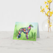 Modern Silken Windhound Kaart (Gele Bloem)