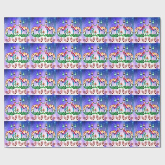 Modern Silken Windhound Wrapping Paper Cadeaupapier (Vlak)