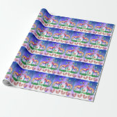 Modern Silken Windhound Wrapping Paper Cadeaupapier (Uitgerold)