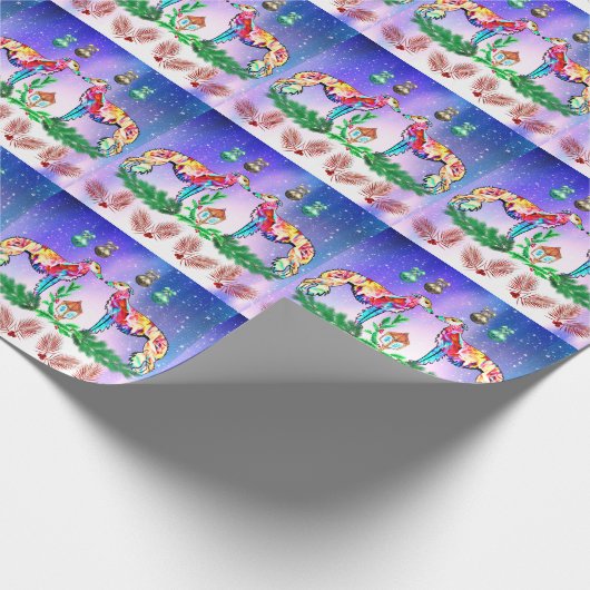 Modern Silken Windhound Wrapping Paper Cadeaupapier (Hoek)