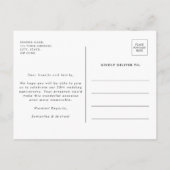 Modern Silver 25th Wedding Anniversary Uitnodiging Briefkaart (Achterkant)