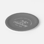 Modern Silver 25th Wedding Jubileum Confetti Papieren Bordje (Gekanteld)