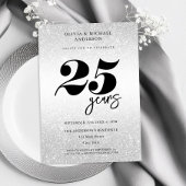 Modern Silver 25th Wedding Jubileum Kaart