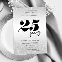 Modern Silver 25th Wedding Jubileum