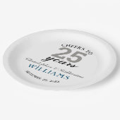 Modern Silver 25th Wedding Jubileum Papieren Bordje (Gekanteld)