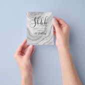 Modern Silver 40th Birthday Waterverf Glitter Flyer (Hand)