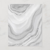 Modern Silver 40th Birthday Waterverf Glitter Flyer (Achterkant)