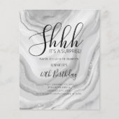 Modern Silver 40th Birthday Waterverf Glitter Flyer (Voorkant)