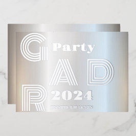 MODERN SILVER AFSTUDEERDER PARTY FOLIE UITNODIGING