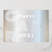 MODERN SILVER AFSTUDEERDER PARTY FOLIE UITNODIGING (Voorkant)