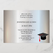 MODERN SILVER AFSTUDEERDER PARTY FOLIE UITNODIGING (Achterkant)