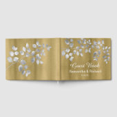 Modern Silver and Gold Floral Wedding Guest Book Gastenboek (Volledig)