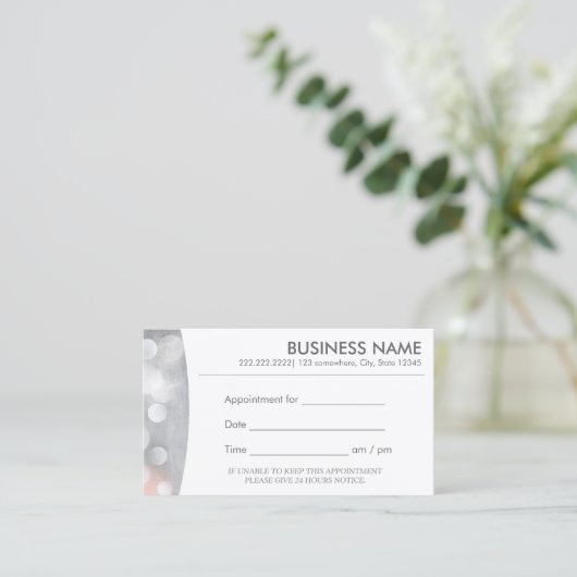 Modern Silver Appointment Visitekaartje Afsprakenkaartje (Staand voorkant)