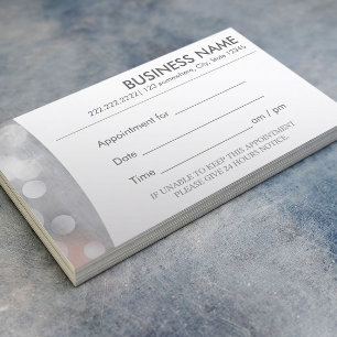 Modern Silver Appointment Visitekaartje Afsprakenkaartje